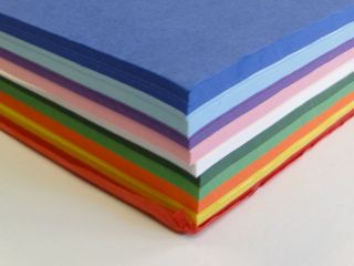 Tissue Paper 10 Assorted Colours 16cm x 16cm 1000 Square Sheets Craft