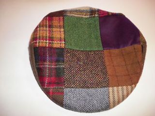 New S Irish Donegal tweed flat cap patch Hanna Hat wool Small ivy