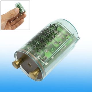 Clear Blue Plastic Cover Cylinder Fluorescent Light Lamp Starter 4 40W