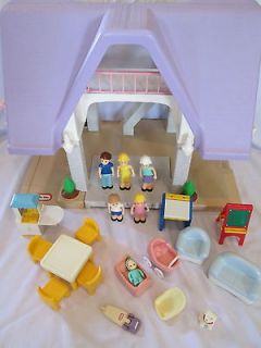Vintage Little Tikes Dollhouse with People, Furniture, Nursery, & More