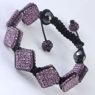 Resin Rhinestone Disco Hip Hop Bracelet Bangle Adjustable Jewelry