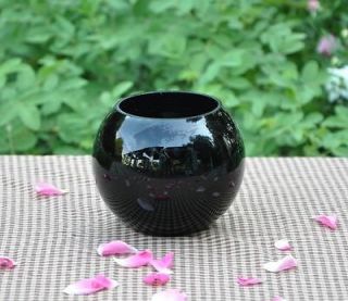 round small flower pot glass transparent living room dinner table vase