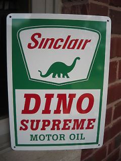 SINCLAIR GASOLINE DINO SUPREME MOTOR OIL GAS STATION SIGN