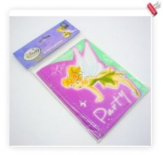Disney Fairy Tinkerbell Birthday/Party Invitations card x 6 Xmas