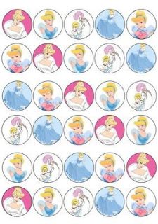 CINDERELLA MIXED IMAGES EDIBLE CUP CAKE TOPPERS PREMIUM RICE PAPER 222