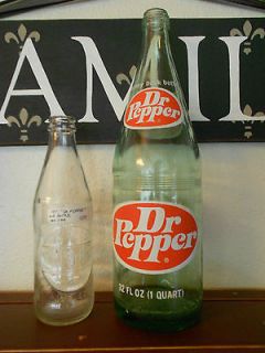Vintage Dr. Pepper Glass Soda Bottles c. early 1970s