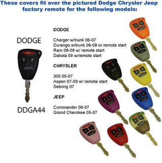 Dodge 4 buttons Key Fob Cover Jacket Silicon Protection Black Pink