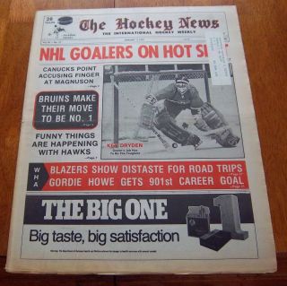 The Hockey News Ken Dryden Janruary 3 1975 vol 28 no. 13