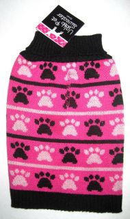 SWEATER ~ FOR DOGS (& CATS) ~ (XS, S) ~ PINK PAWS ~ CHRISTMAS APPAREL