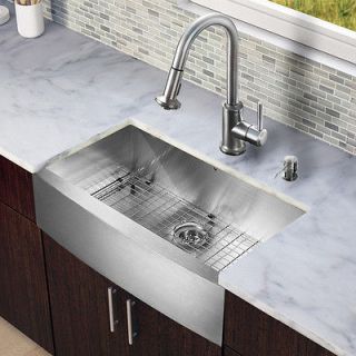 Vigo All in one Steel 30 inch Farmhouse Kitchen Sink and Faucet Set