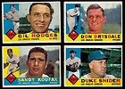 1960 Topps Los Angeles Dodgers 22 DIFF Duke Snider Drysdale Sandy
