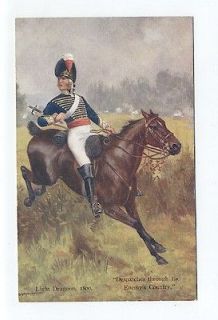 ms2901   Military   Light Dragoon 1800   art by Rowlandson postcard
