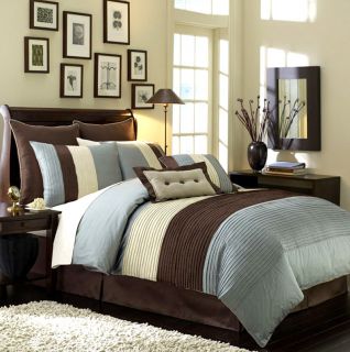 Newly listed 8 Piece Full Size NEW Bedding BLUE/BEIGE/BRO WN VENETO