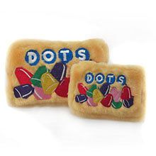 Dots Candy Embroidered Squeaky Plush Dog Toy