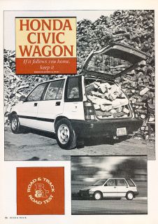 1984 Honda Civic Wagon   Road Test   Classic Article A67 B