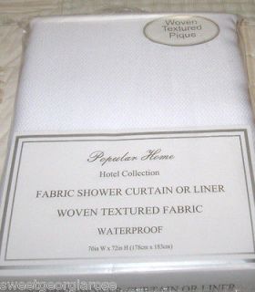 HOTEL COLLECTION Fabric Shower Curtain / Liner SOLID WHITE PIQUE