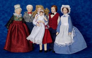 MINI DOLL PEOPLE FAMILY VICTORIAN OLD FASHION country dolls extended