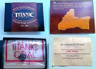 RMS TITANIC COAL 95TH ANNIVERSARY COLLECTORS EDITION PRESENTATION BOX