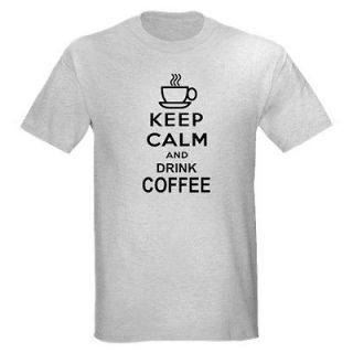 KEEP CALM DRINK COFFEE FUNNY ESPRESSO MAKER MACHINE CUP POT T SHIRT