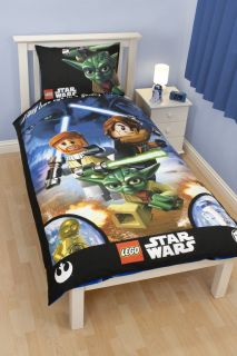Lego Star Wars Galaxy Single Duvet Cover Bed Set Jedi Yoda C3PO R2D2