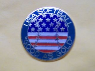 USA Softball Good As Gold Hat or Lapel Pin