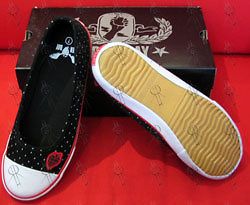 Black Polka Dot Girls Flats Shoe Size 6 7 8 9 RARE New In Box DRAVEN