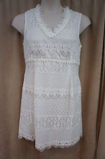 Dress Sz 14 Ivory Urban Nomad Eyelet Fringe Hem Casual Reception Dre