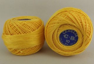 No 10 Medium Yellow 743 Crochet Tatting Embroidery Thread 2 Balls