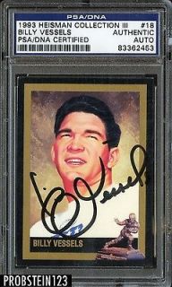 1993 Heisman Collection III #18 Billy Vessels Signed AUTO PSA/DNA dec
