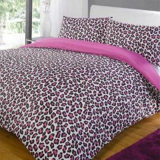 Leopard Duvet Cover Set, Pink, King