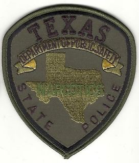 TEXAS STATE POLICE NARCOTICS GREEN TX PATCH