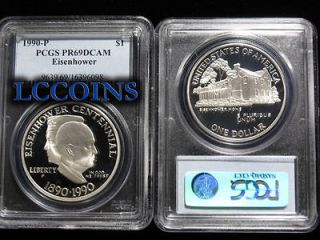1990 P Eisenhower Ike Silver Commemorative Dollar PR69DCAM PCGS Proof