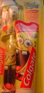 Childrens toothbrush Spongebob +toothpaste battery operated orange