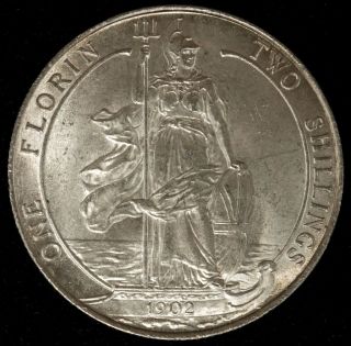 Britain 1902 Florin / 2 Shillings Edward VII Brilliant Uncirculated
