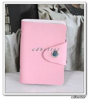 Girls Sweet Pink PU Leather Business ID Credit Card Holders Case GIFT