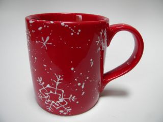 Life + Style Crimson Snowflake Coffee Mug Red White Christmas Holiday