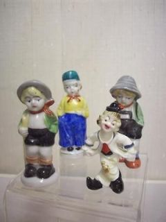 Vintage Lot 4 Porcelian Bone China Children Clown Figurines From