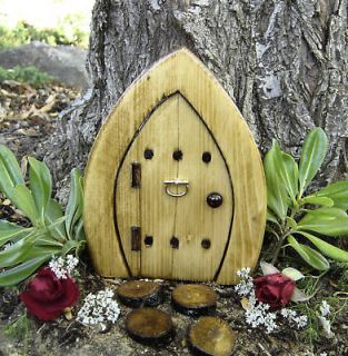 Garden Fairy, Gnome, Hobbit, Elf, Troll door. 7 pine style fairy door