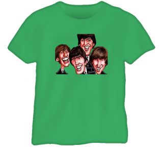 The Beatles John Paul Ringo George T Shirt Green
