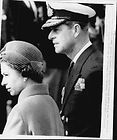 1964 Queen Elizabeth II and Prince Philip walk among war vets Press
