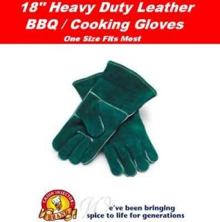 LEATHER FRYER GLOVES FOR BBQ GRILL MEAT PAN HANDLING SMOKER OVEN