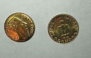 Mexican Maximilian Emperador Mini Gold Collectors Coins lot of (2