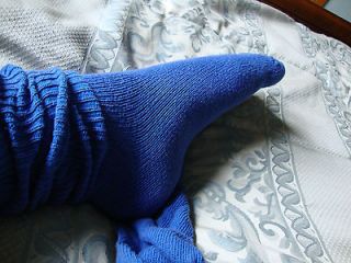 Used Worn 80s Electric Blue Slouch Socks