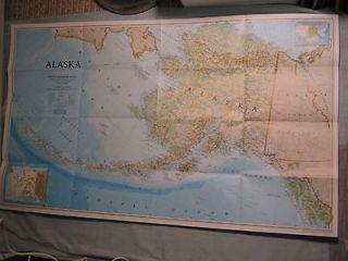 ALASKA LARGE WALL MAP PHYSICAL & POLITICAL National Geographic May