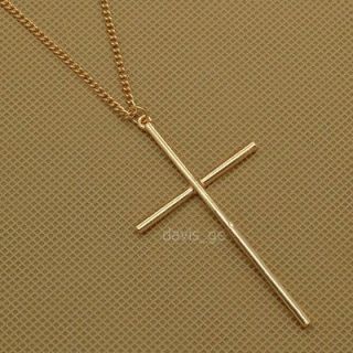 1pcs Gold Cross Pendant Necklace Sweater Chain 32 Girls Lady EOQ