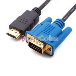 Newly listed New Black 6 ft 1.8M Gold HDTV HDMI to VGA Male HD15