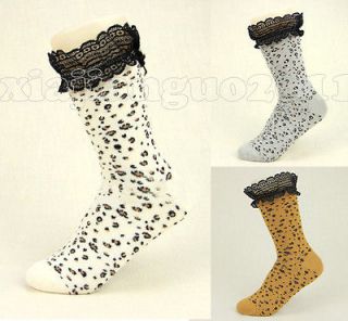 New Fashion Womens Ladies Panther Veins Lace Ruffle Frilly Ankle