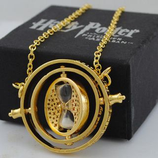 Hermione Granger Harry Potter Glass Time Turner 18k Yellow GP Necklace