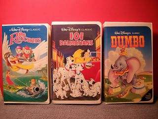 VHS Walt Disneys The Rescuers   101 Dalmatians   Dumbo