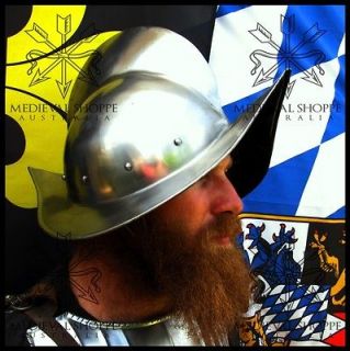 Spanish Morion Conquistador Helmet with Chinstrap & Leather Liner
